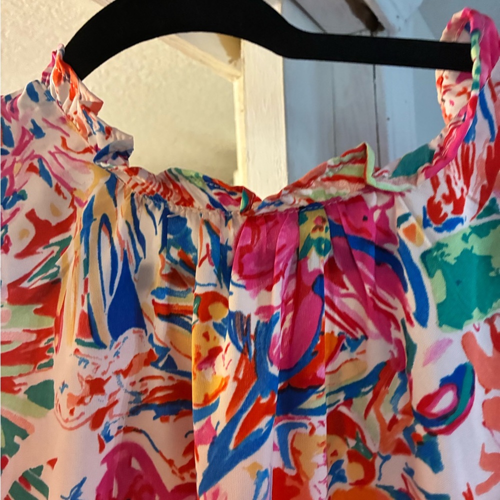 A Classy Chic Boutique Floral Ruffle Blouse - Multicolor - Picture 3 of 5